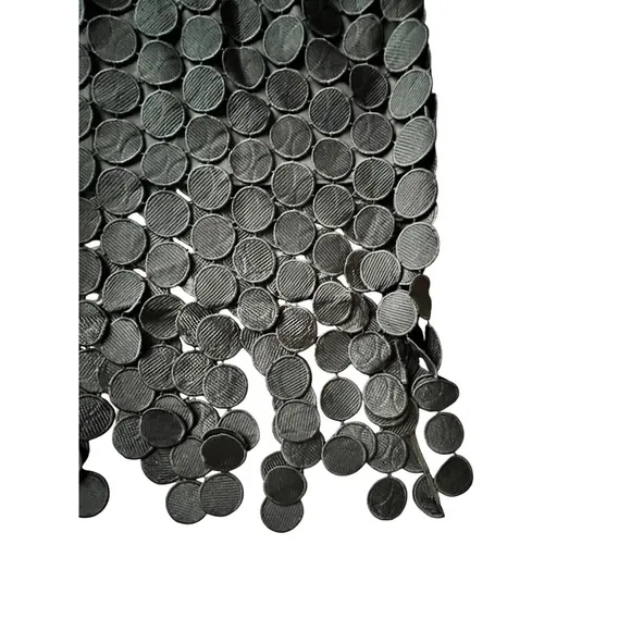 Black Circle Cut-Out Maxi Skirt High Fashion Statement Piece Evening‎ Wear