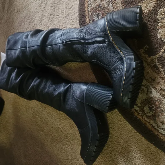 Black Knee-High Leather Boots