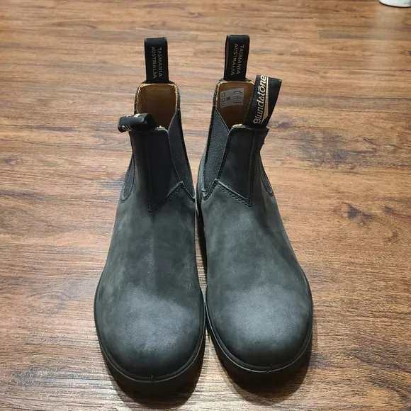 Blundstone Gray Leather SPS X-Tra Comfort Shock Chelsea Boots 9.5