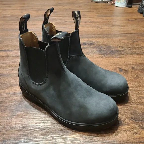Blundstone Gray Leather SPS X-Tra Comfort Shock Chelsea Boots 9.5