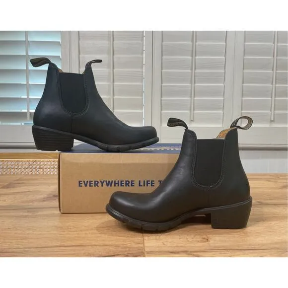 Blundstone Womens 1671 Elastic Sided Heel Boot Black Leather Size 9 US 39 EU NIB
