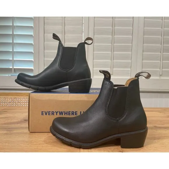 Blundstone Womens 1671 Elastic Sided Heel Boot Black Leather Size 9 US 39 EU NIB