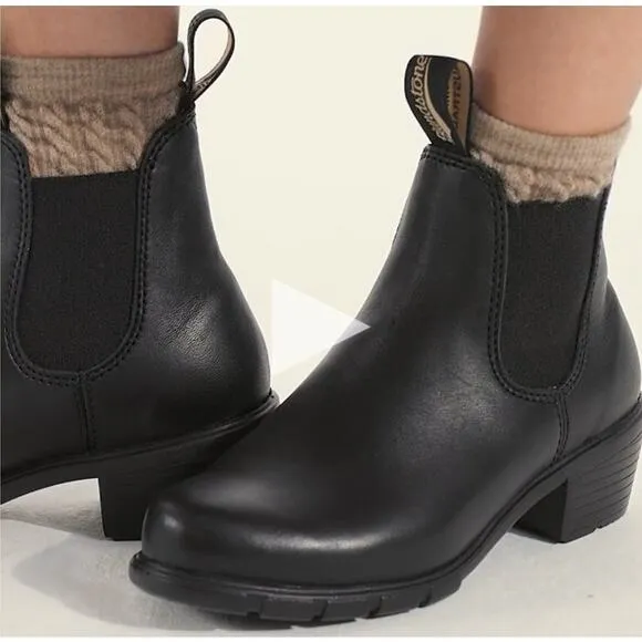 Blundstone Womens 1671 Elastic Sided Heel Boot Black Leather Size 9 US 39 EU NIB