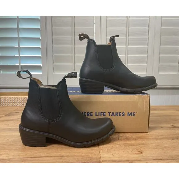 Blundstone Womens 1671 Elastic Sided Heel Boot Black Leather Size 9 US 39 EU NIB