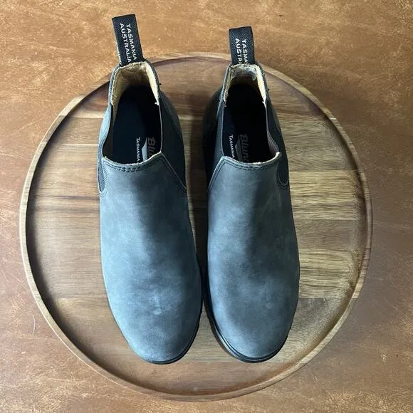 Blundstone Women's 7.5 1971 Chelsea Boots Leather Steel Gray Black Shoes