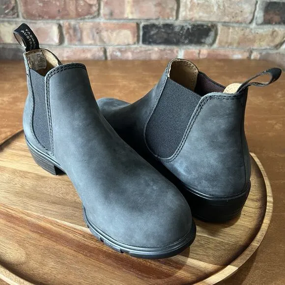 Blundstone Women's 7.5 1971 Chelsea Boots Leather Steel Gray Black Shoes