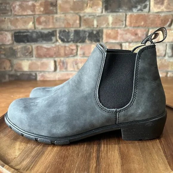 Blundstone Women's 7.5 1971 Chelsea Boots Leather Steel Gray Black Shoes