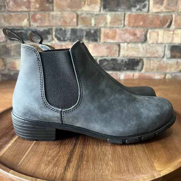 Blundstone Women's 7.5 1971 Chelsea Boots Leather Steel Gray Black Shoes