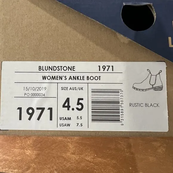 Blundstone Women's 7.5 1971 Chelsea Boots Leather Steel Gray Black Shoes