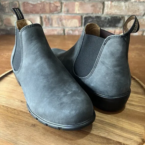 Blundstone Women's 7.5 1971 Chelsea Boots Leather Steel Gray Black Shoes