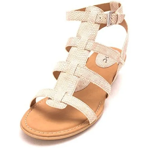 b.o.c. Womens Heidi Open Toe Casual Platform Sandals, Tan, Size 8.0
