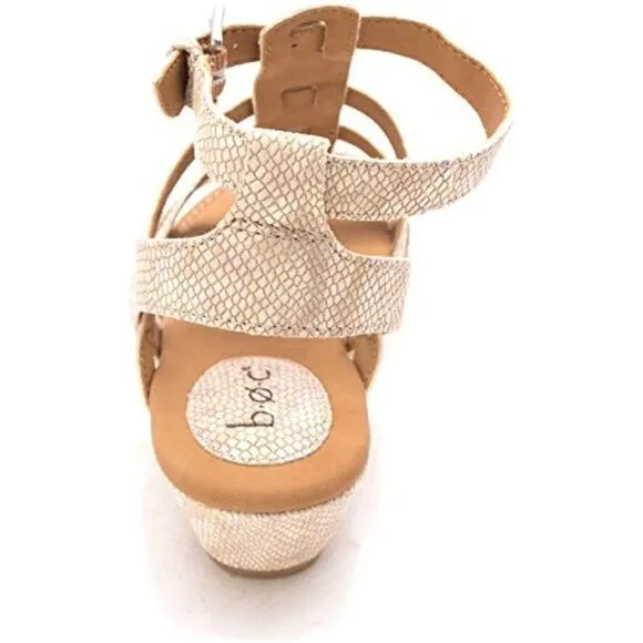 b.o.c. Womens Heidi Open Toe Casual Platform Sandals, Tan, Size 8.0