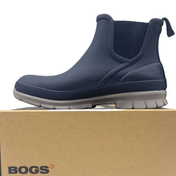 Bogs Chelsea Rain Boots  Pull On  Rubber Amelia 7 Navy  Blue