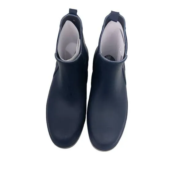 Bogs Chelsea Rain Boots  Pull On  Rubber Amelia 7 Navy  Blue