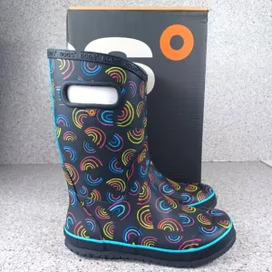 BOGS Kids' Black Rainbow Pattern Rain Boots Size 6 Shoes