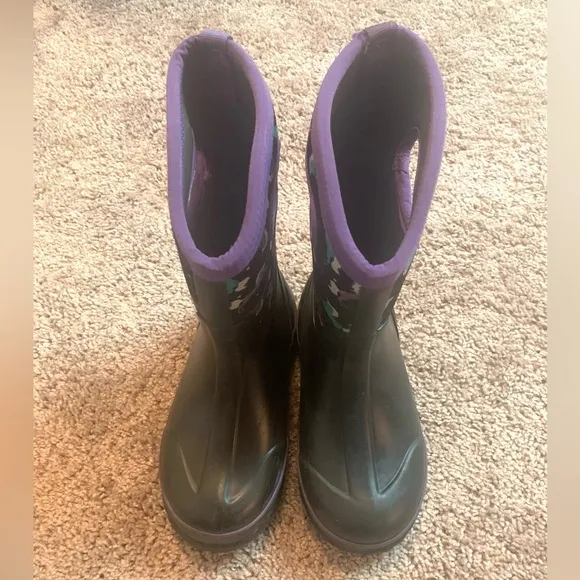 BOGS Unicorn Horse Waterproof Rain Snow Boots Black Purple Turquoise Blue 3  35