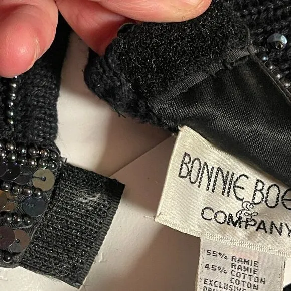🌟 Bonnie Boerer 80s Sequin Beaded Batwing Sweater - Rockstar Glam
