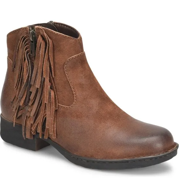 BORN Kenia Suede Leather Ankle Boots Brown 10M