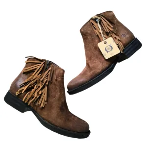 BORN Kenia Suede Leather Ankle Boots Brown 10M