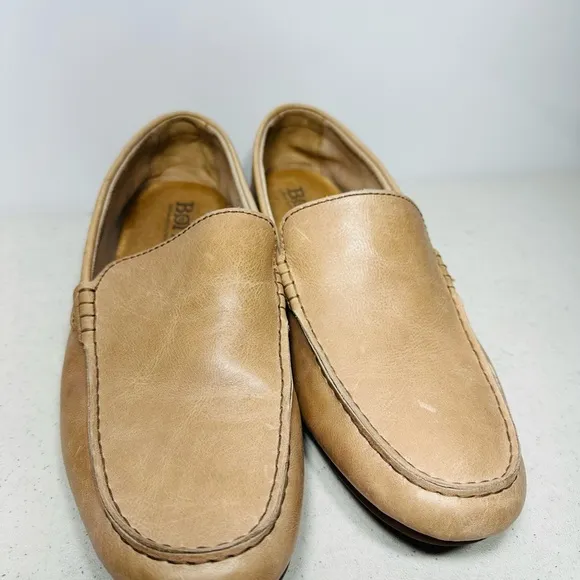 BORN Mens Allan Loafer Driving Shoes Moc Toe Gray Soft Leather Slip On Size 11,5
