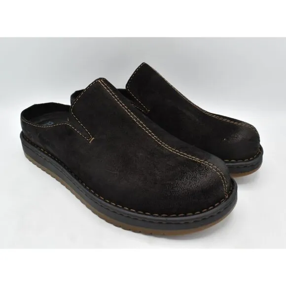 Born Mens Size 11 Jude Black Distressed Leather Slip On Mules Shoes