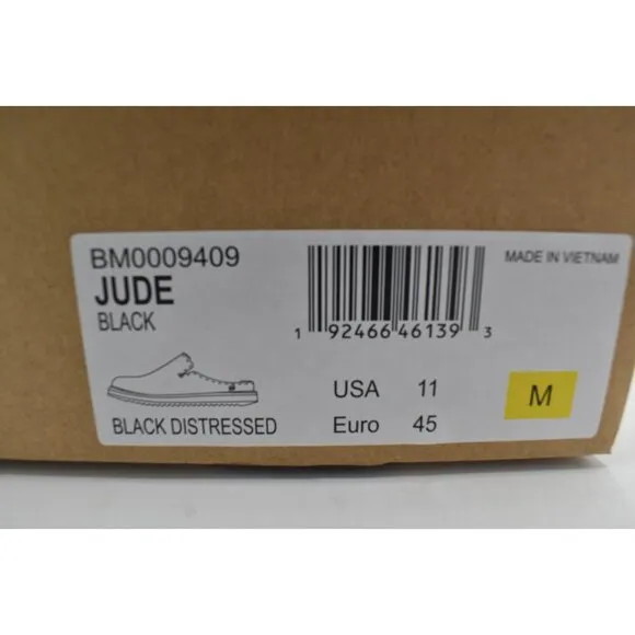 Born Mens Size 11 Jude Black Distressed Leather Slip On Mules Shoes