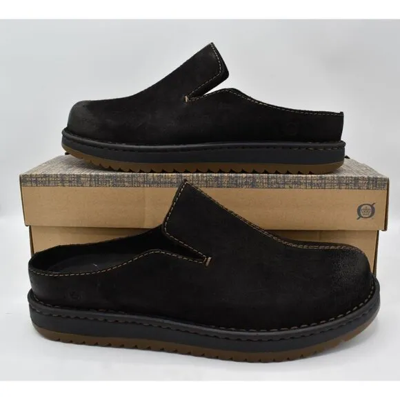 Born Mens Size 11 Jude Black Distressed Leather Slip On Mules Shoes