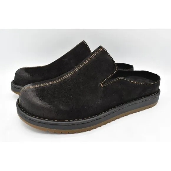 Born Mens Size 12 Jude Black Distressed Leather Slip On Mules Shoes