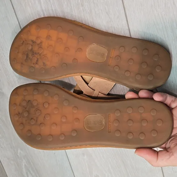 Born Women's Favignana Loop Toe Leather Slide Sandals Flip Flop Shoes Sz 8.5M