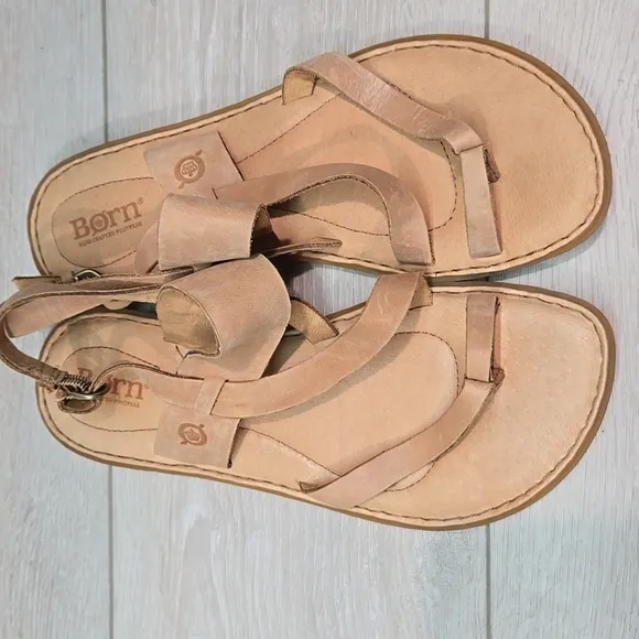 Born Women's Favignana Loop Toe Leather Slide Sandals Flip Flop Shoes Sz 8.5M