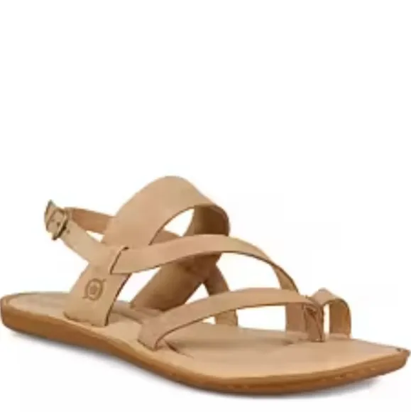 Born Women's Favignana Loop Toe Leather Slide Sandals Flip Flop Shoes Sz 8.5M