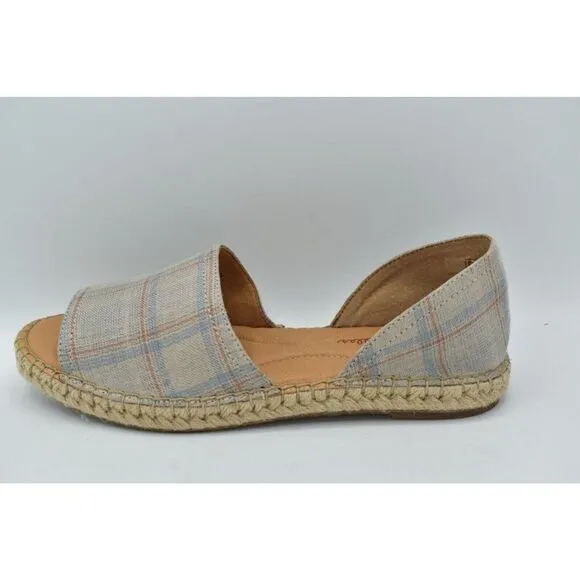 Born Womens Size 9.5 Seak Taupe Beige Fabric Slip On Sandals Shoes