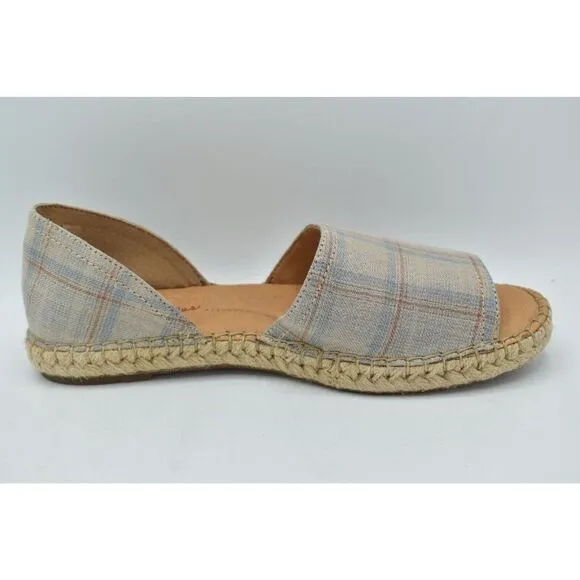 Born Womens Size 9.5 Seak Taupe Beige Fabric Slip On Sandals Shoes