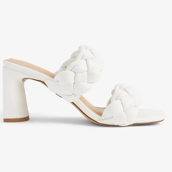 Braided Double Band Block Heel Sandals Express Shoes womens size 8.9.10 NWT