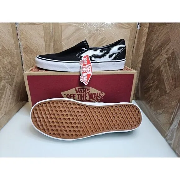 Brand New Vans Men's Off The Wall Skateboard Slip-on Black Shoes Size 9.5