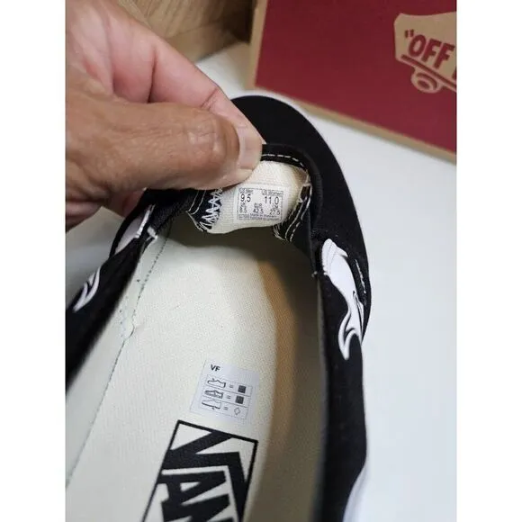 Brand New Vans Men's Off The Wall Skateboard Slip-on Black Shoes Size 9.5