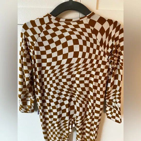 Brixton Phoenix NWT Baby Wavy‎ Checkered Bamboo Zipper Romper Size 6-12 Months