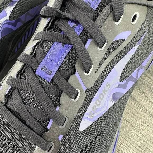 Brooks Adrenaline GTS 23 Size 14 Mens Black Purple Athletic Running Shoes