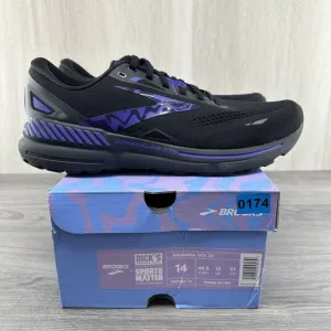 Brooks Adrenaline GTS 23 Size 14 Mens Black Purple Athletic Running Shoes