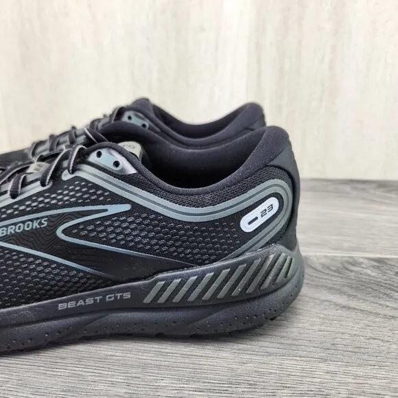 Brooks Beast GTS 23 2E Wide Size 9 Mens Black Gunmetal Athletic Running Shoes