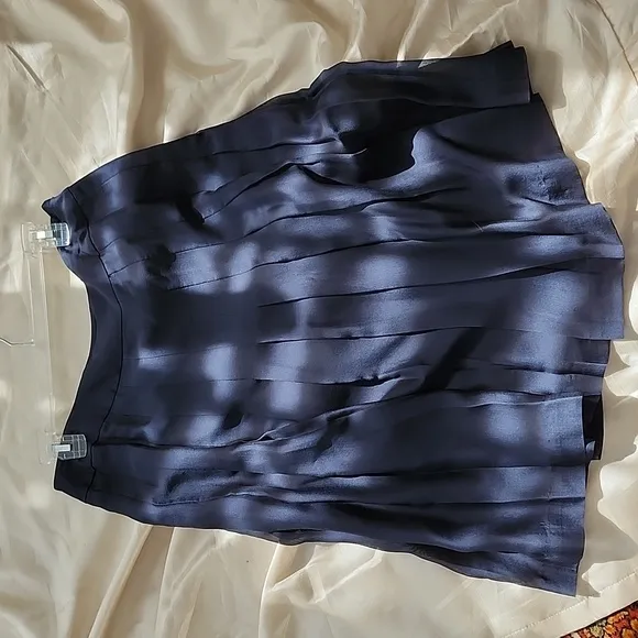 Brooks Brothers Navy Silk Pleated Skirt and Vintage Silk Top, Size 8/Small, $65