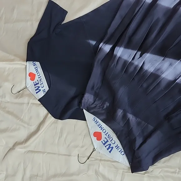 Brooks Brothers Navy Silk Pleated Skirt and Vintage Silk Top, Size 8/Small, $65