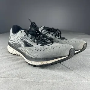 Brooks Ghost 13 Athletic Running Shoes Men 12 Grey Mesh Lace Up 1103482E040