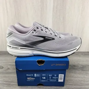 Brooks Ghost 15 Size 14 Mens Alloy Oyster Black Gray Running Shoes