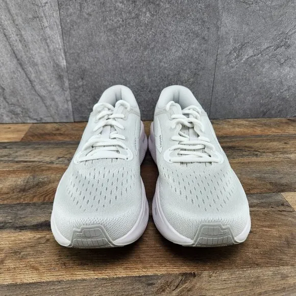Brooks Ghost Max Size 10 Mens White Oyster Metallic Silver Running Shoes