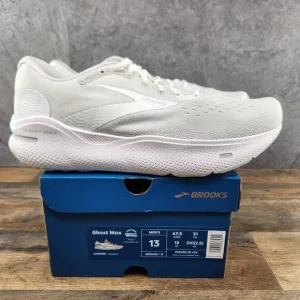 Brooks Ghost Max Size 13 Mens White Oyster Metallic Silver Running Shoes