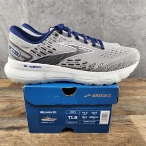 Brooks Glycerin 20 Size 11.5 Mens Alloy Grey Blue Depths Casual Running Shoes