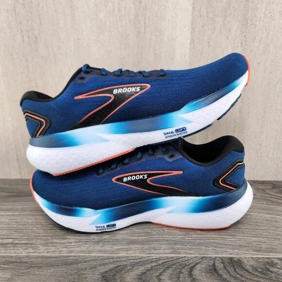 Brooks Glycerin 21 Size 12.5 Mens Blue Opal Black Nasturtium White Running Shoes