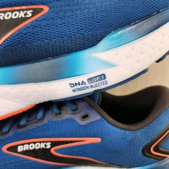 Brooks Glycerin 21 Size 12.5 Mens Blue Opal Black Nasturtium White Running Shoes