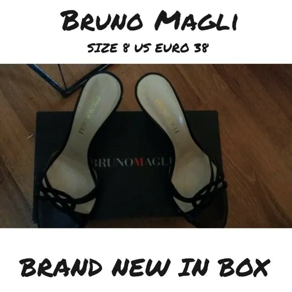 Bruno Magli Peep Toe Heel Sandals Shoes Size 38 US 8 New In Box